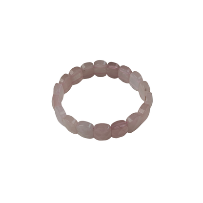 Rose Quartz Cube Bracelet — Natural Stone | Self-Love & Heart Chakra