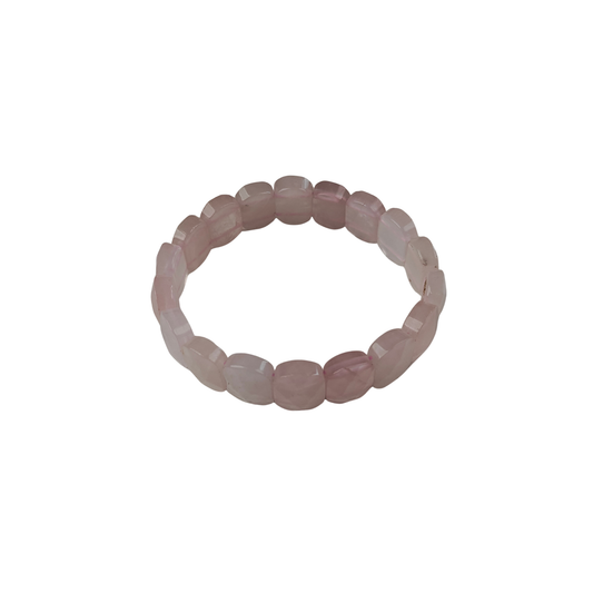 Rose Quartz Cube Bracelet — Natural Stone | Self-Love & Heart Chakra