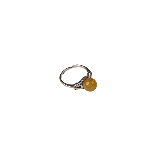 Yellow Agate Bead Ring — Wire Wrap | Adjustable | Joy & Solar Energy