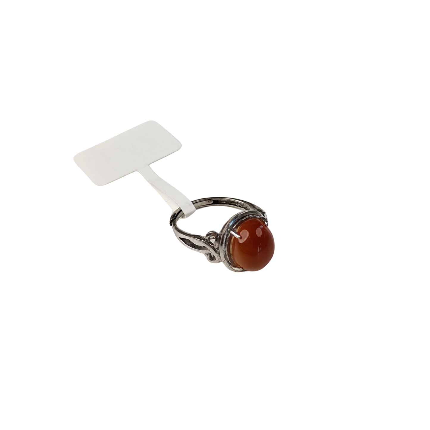 Red Agate Ring — Silver Vine Setting | Adjustable | Passion & Protection