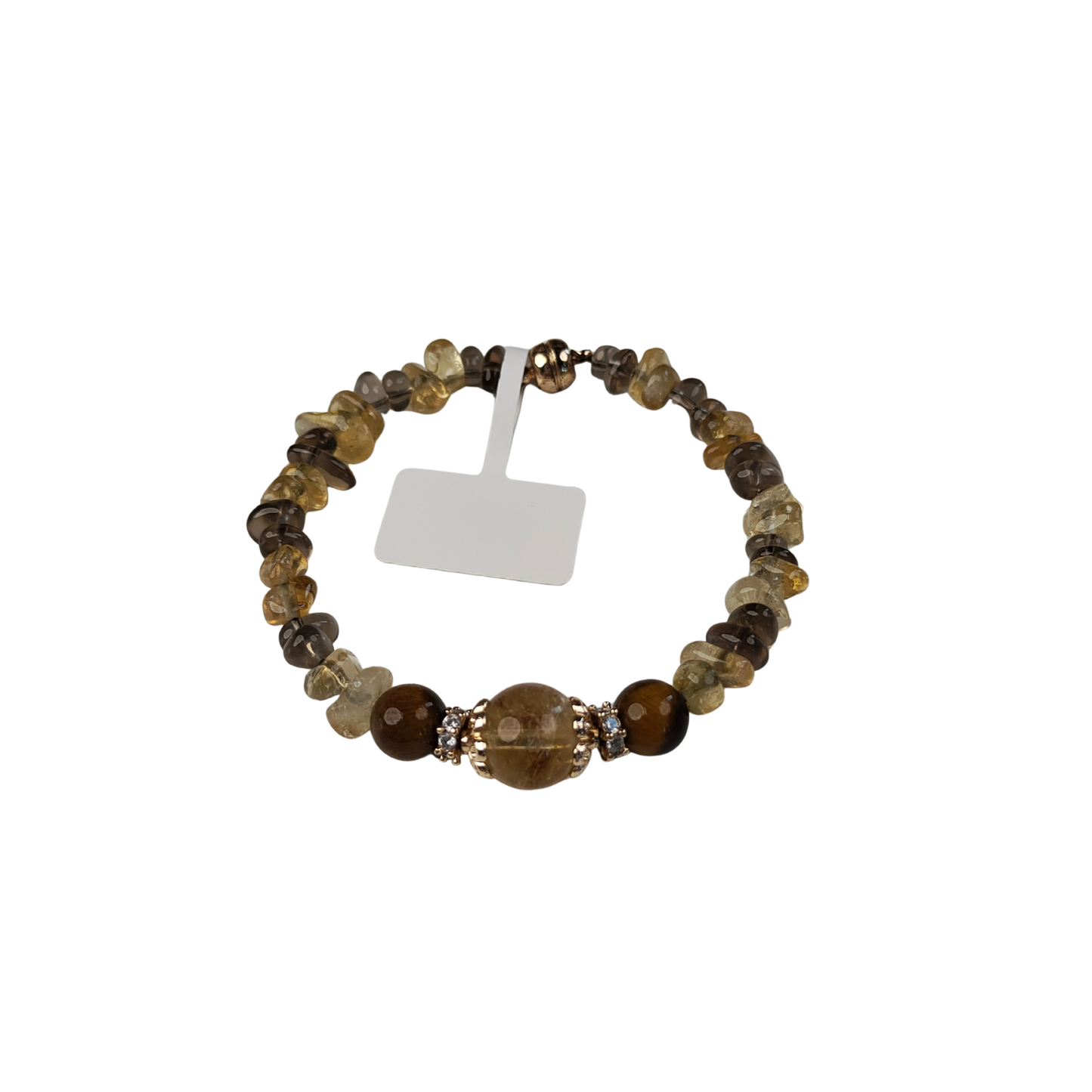 Agate Chip & Tiger Eye Bracelet — Gold Spacers | Grounding & Protection