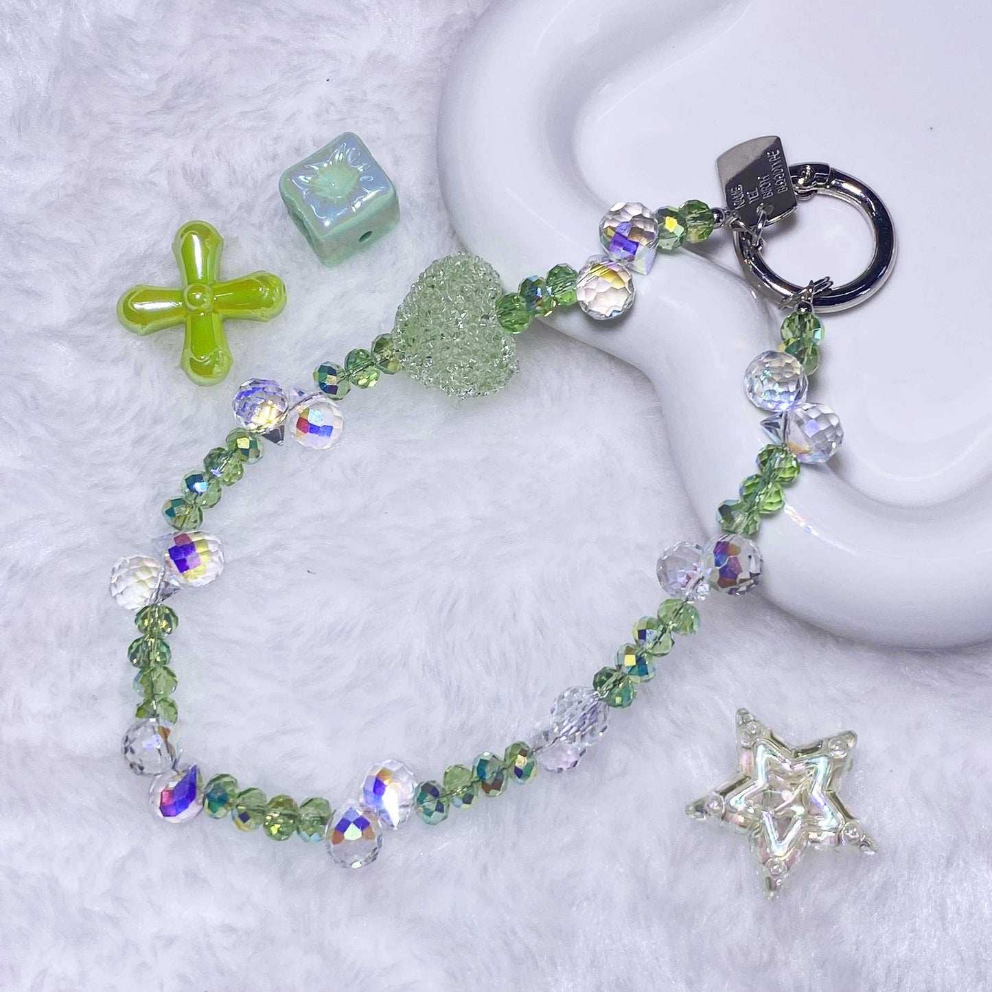 Crystal phone chain multi-color key chain