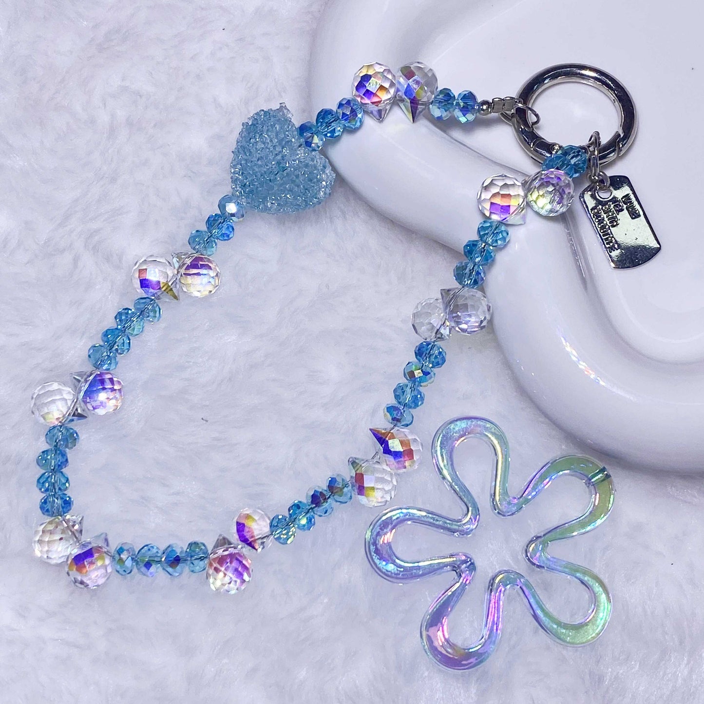 Crystal phone chain multi-color key chain