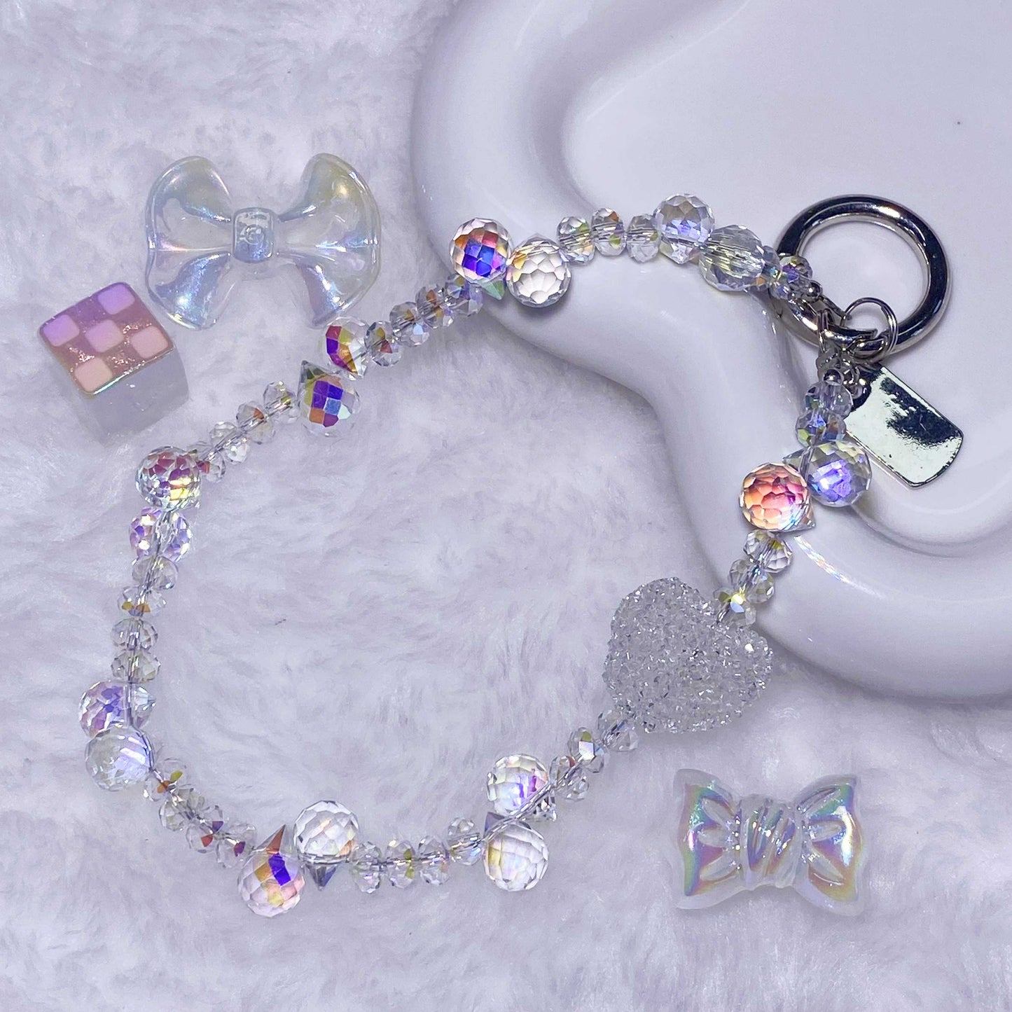 Crystal phone chain multi-color key chain