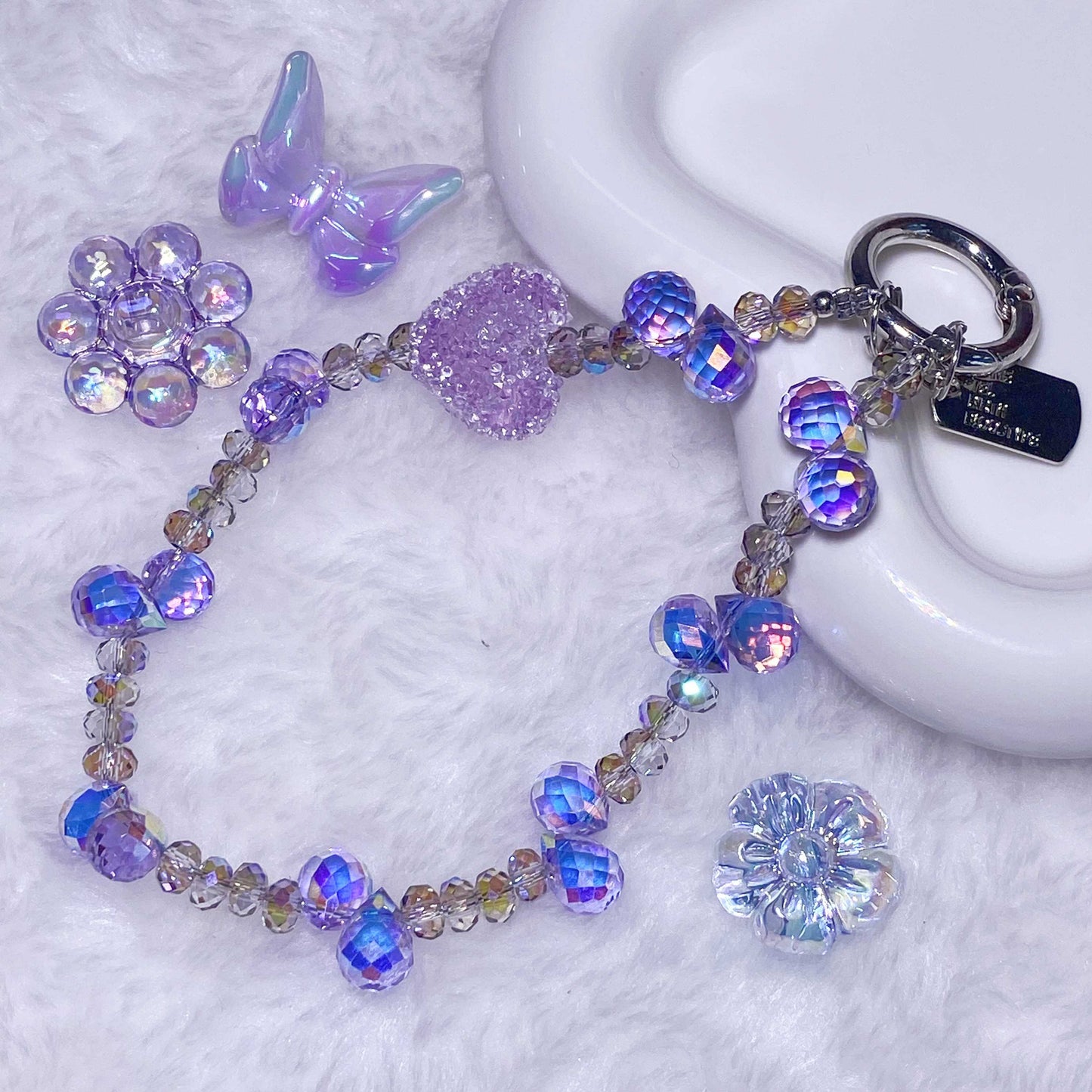 Crystal phone chain multi-color key chain