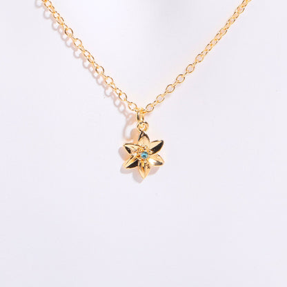 December Flower Bracelet Zircon Birthstone Pendant Bracelet Women's Zodiac Peanut Day Birth Flower Color Preservation