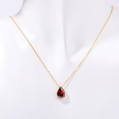 DPM "Birthstone" December Birthday Necklace Water Drop Zircon December Birthstone Birthstone Couple Necklace