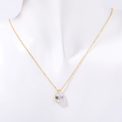 DPM "Birthstone" December Birthday Necklace Water Drop Zircon December Birthstone Birthstone Couple Necklace