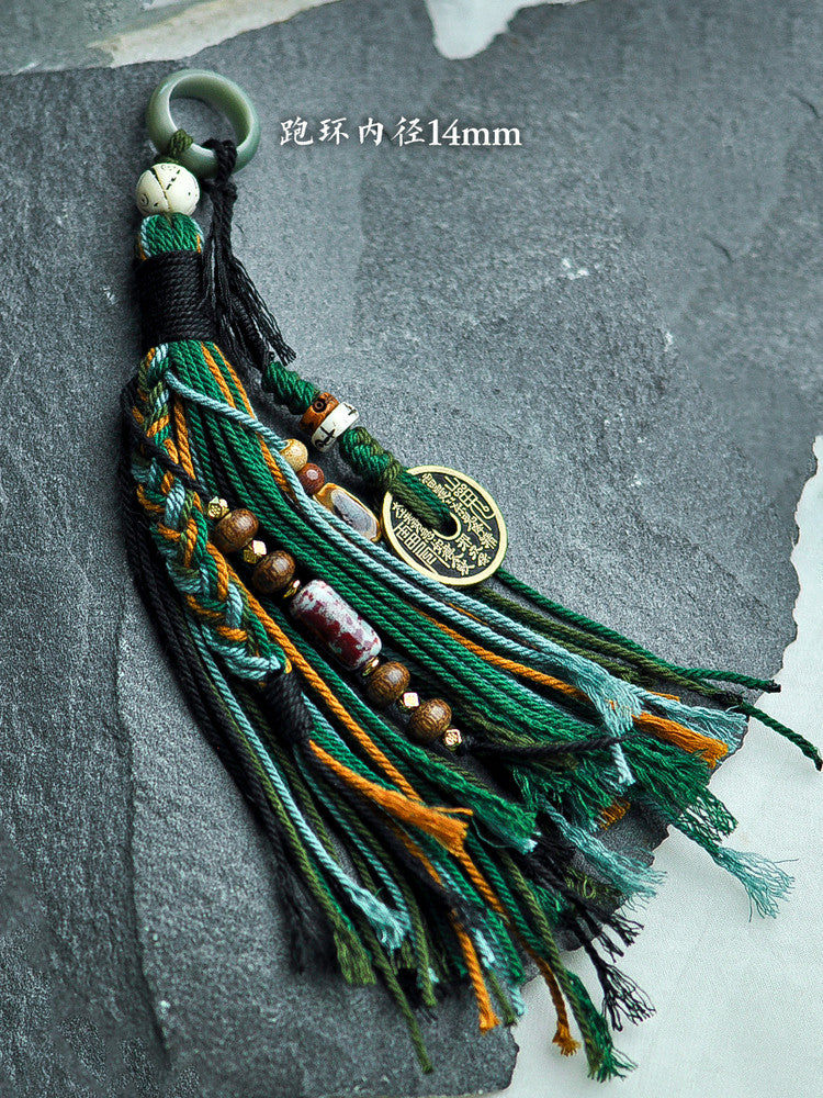 Tassel tassel pendants, bracelets, accessories, hanging cords, Tibetan mountain ghost peace buckles, bag hangers, car lanyards, woven cords, money expenses