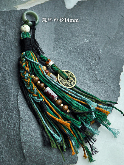 Tassel tassel pendants, bracelets, accessories, hanging cords, Tibetan mountain ghost peace buckles, bag hangers, car lanyards, woven cords, money expenses