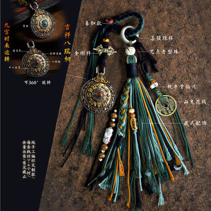 Tassel tassel pendants, bracelets, accessories, hanging cords, Tibetan mountain ghost peace buckles, bag hangers, car lanyards, woven cords, money expenses