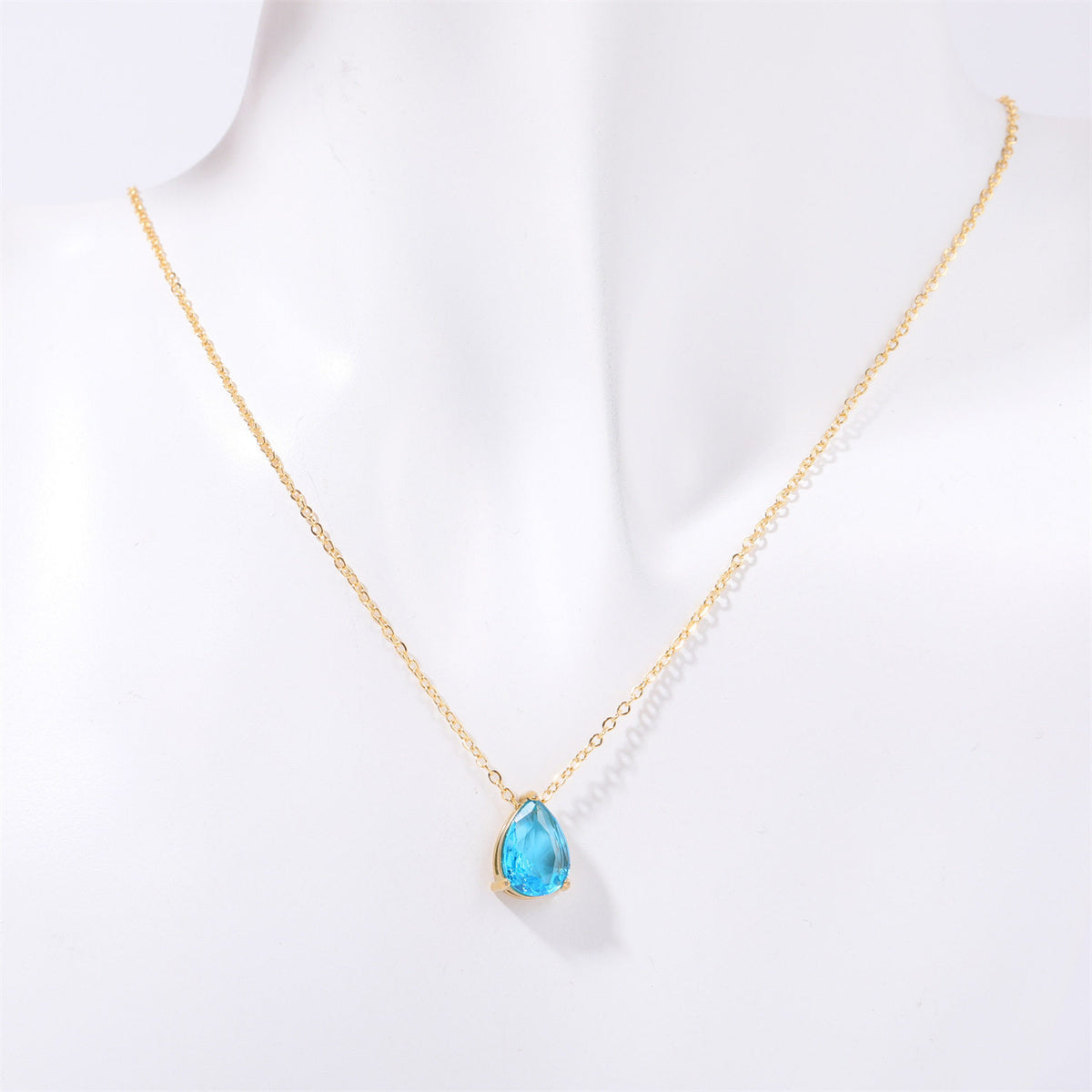 DPM "Birthstone" December Birthday Necklace Water Drop Zircon December Birthstone Birthstone Couple Necklace
