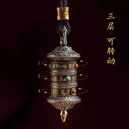 The prayer wheel pendant can be opened, the car trailer is a good thing, a high-end car pendant, a handmade original safety car ornament