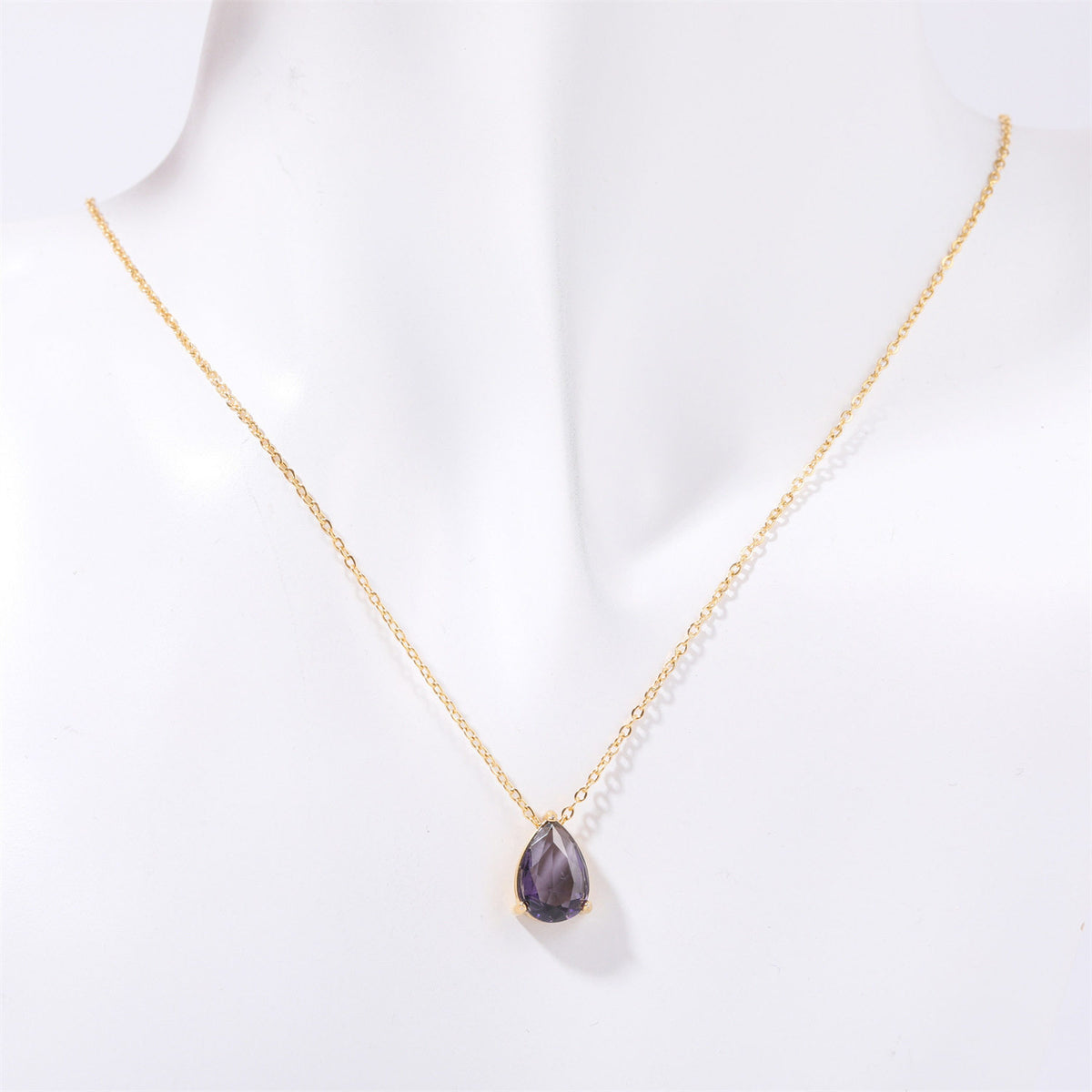DPM "Birthstone" December Birthday Necklace Water Drop Zircon December Birthstone Birthstone Couple Necklace
