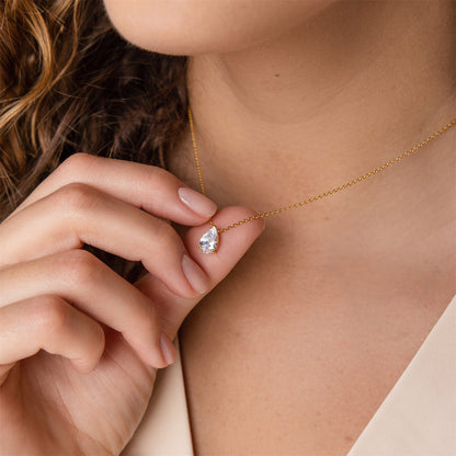 DPM "Birthstone" December Birthday Necklace Water Drop Zircon December Birthstone Birthstone Couple Necklace