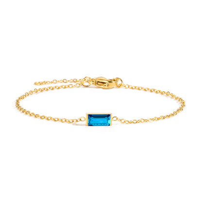 St.delan square titanium steel bracelet for women, new light luxury, niche, exquisite colorful crystal zircon bracelet