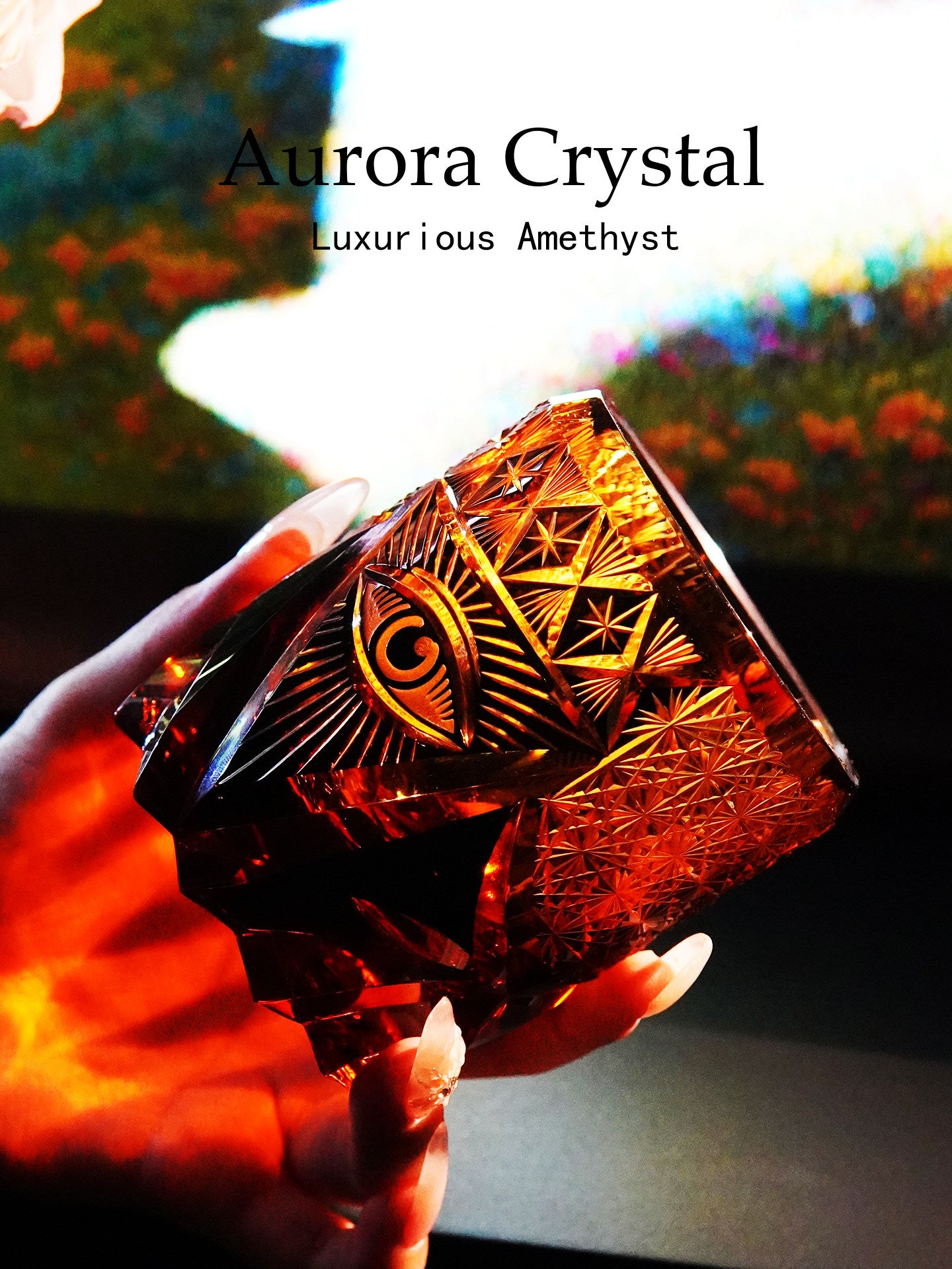 Aurora genuine God's Eye Edo Kiriko Western liquor glass, premium hand-carved crystal whisky glass