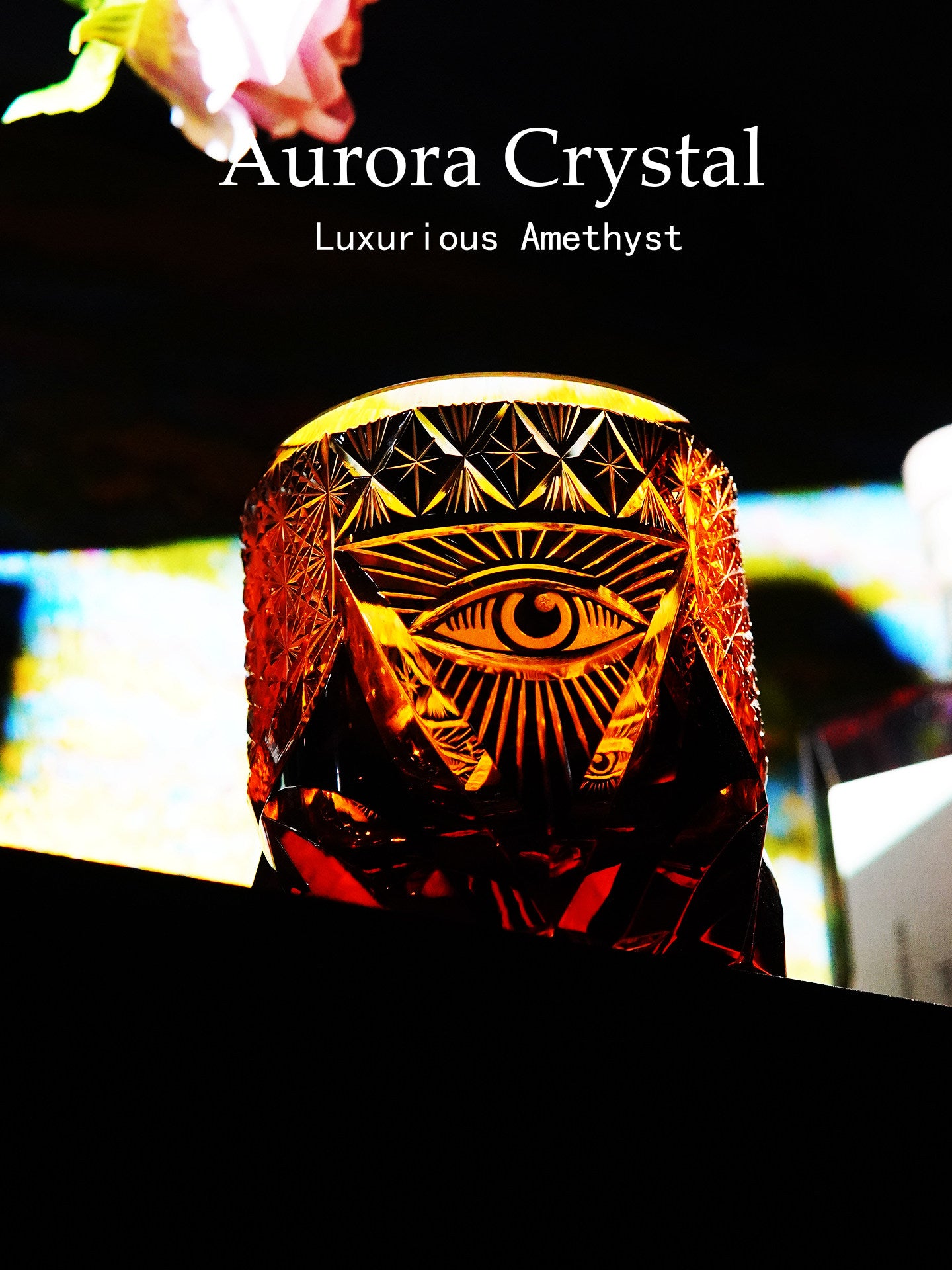 Aurora genuine God's Eye Edo Kiriko Western liquor glass, premium hand-carved crystal whisky glass