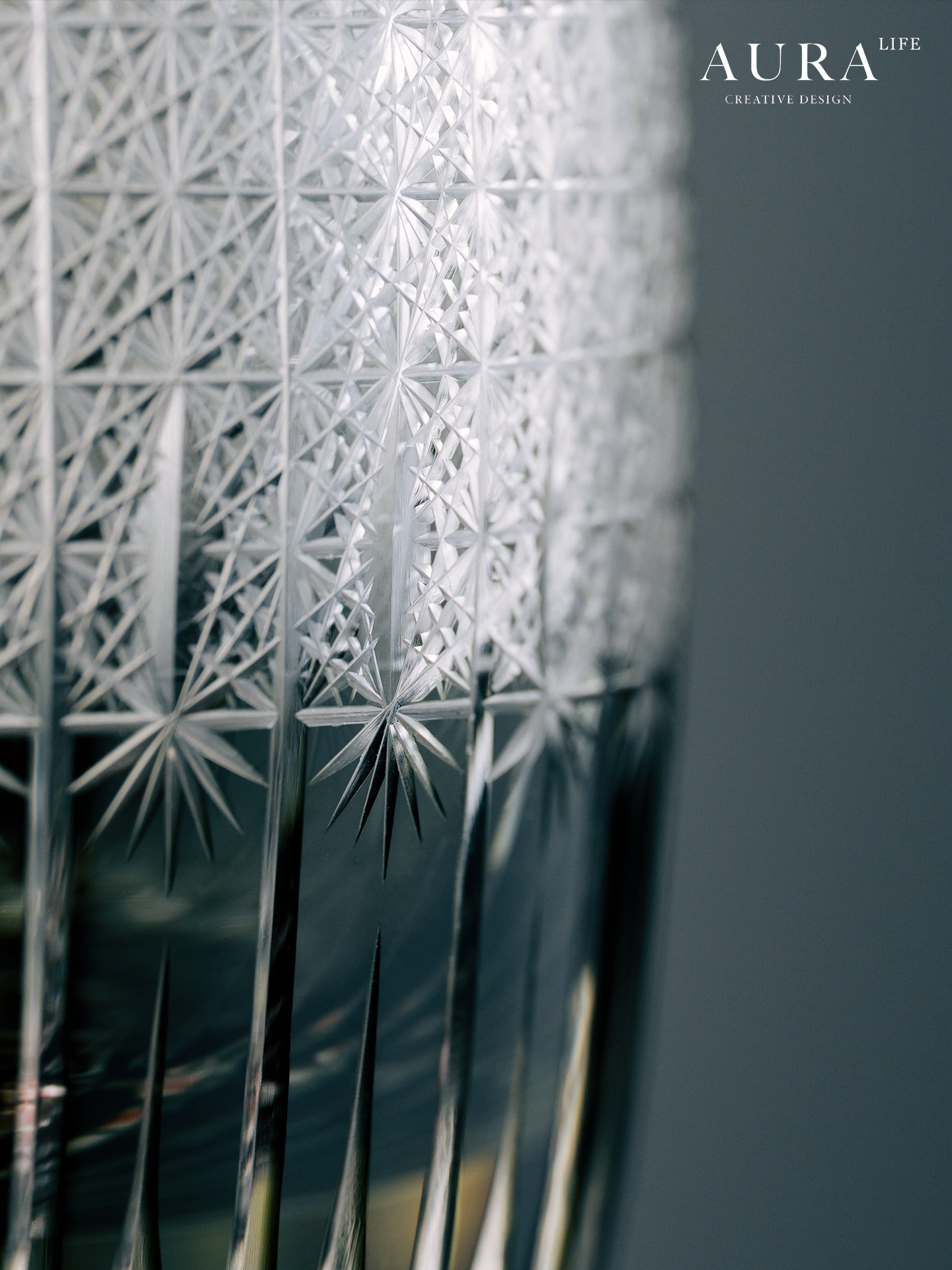 AURA'S Mamango Edo Kiriko Premium Crystal Cup, Whisky Glass, Hand-Carved Gift Cup