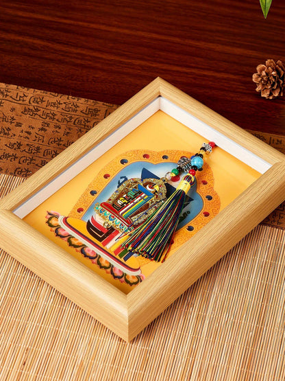 Tibetan-Inspired Framed Shrine Ornament
