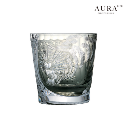 AURA'S Edo Kiriko Master Tiger Hand-Cut Crystal Glass Whiskey Glass High-End Gift