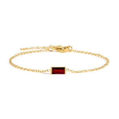 St.delan square titanium steel bracelet for women, new light luxury, niche, exquisite colorful crystal zircon bracelet