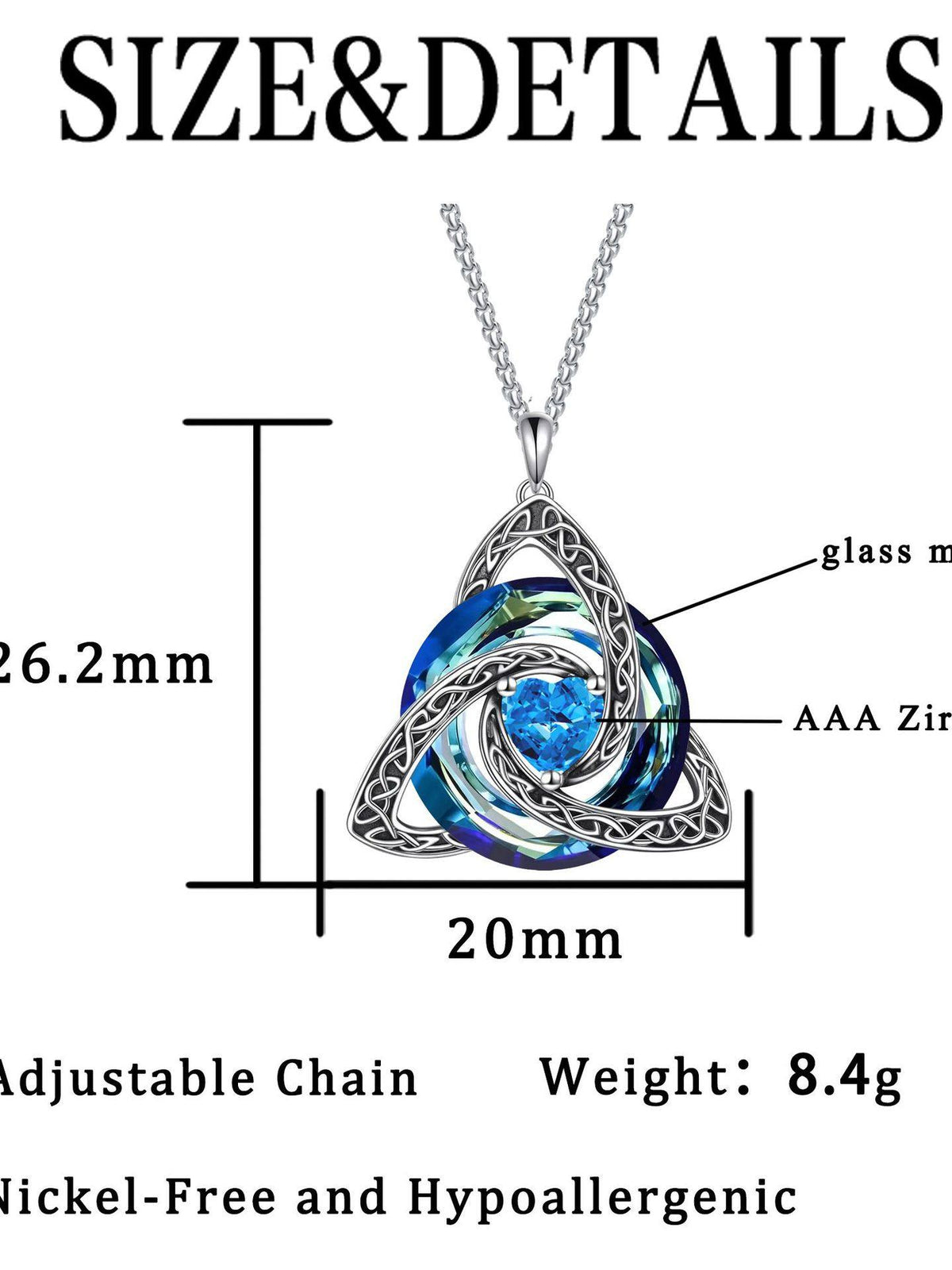 Cross-border bestseller 12 birthstone Celtic knot necklace, light luxury high-end birthstone pendant, Amazon collarbone chain