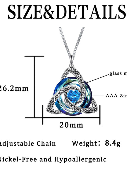 Cross-border bestseller 12 birthstone Celtic knot necklace, light luxury high-end birthstone pendant, Amazon collarbone chain