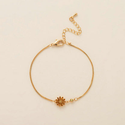 December Flower Bracelet Zircon Birthstone Pendant Bracelet Women's Zodiac Peanut Day Birth Flower Color Preservation