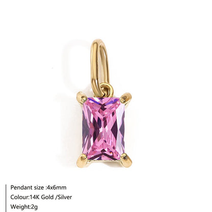 DPM "Birthstone Series" European and American Necklace December Birthstone Colorful Zircon Clavicle Chain Birthday Month Necklace