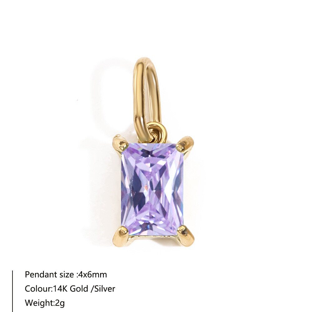DPM "Birthstone Series" European and American Necklace December Birthstone Colorful Zircon Clavicle Chain Birthday Month Necklace