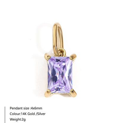 DPM "Birthstone Series" European and American Necklace December Birthstone Colorful Zircon Clavicle Chain Birthday Month Necklace