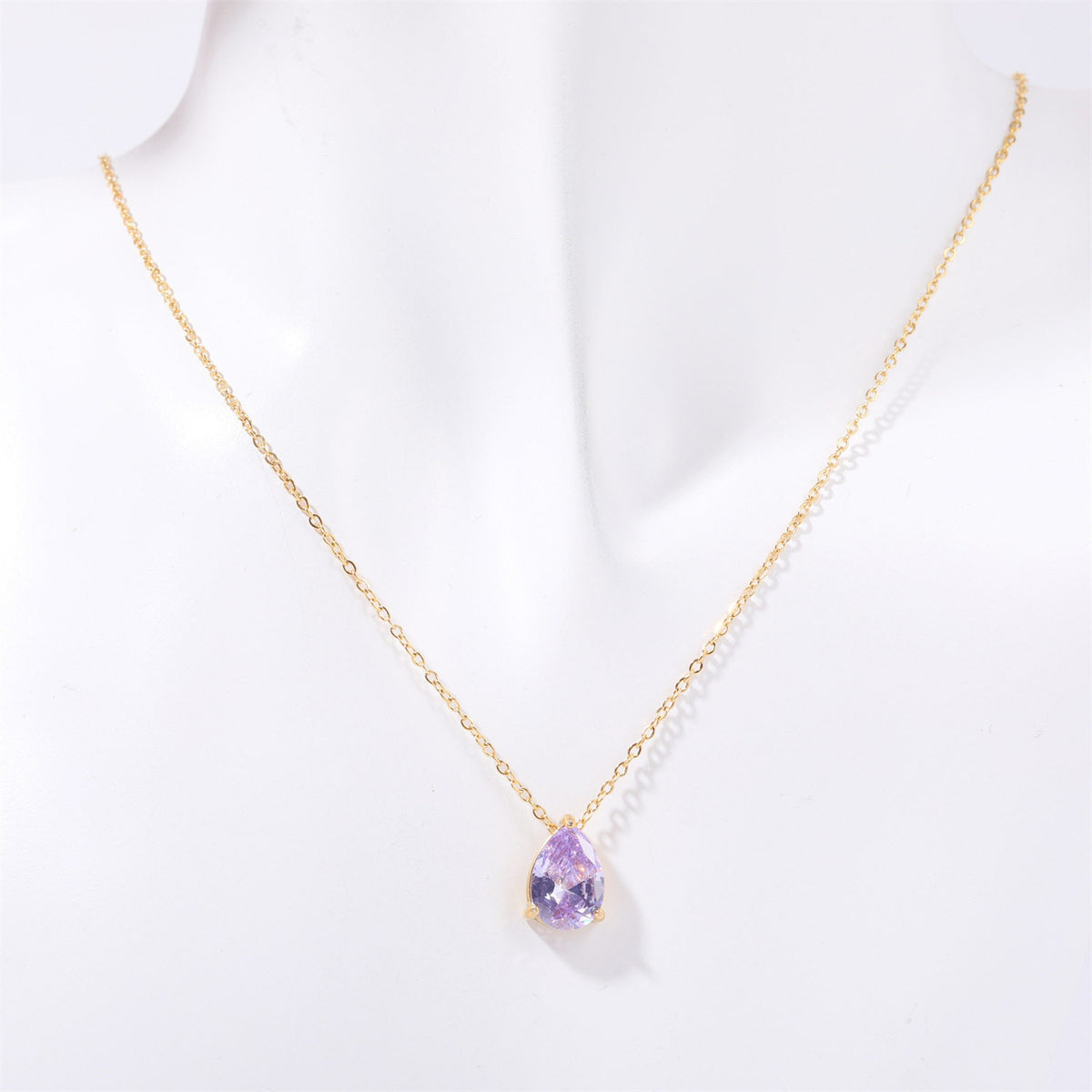 DPM "Birthstone" December Birthday Necklace Water Drop Zircon December Birthstone Birthstone Couple Necklace