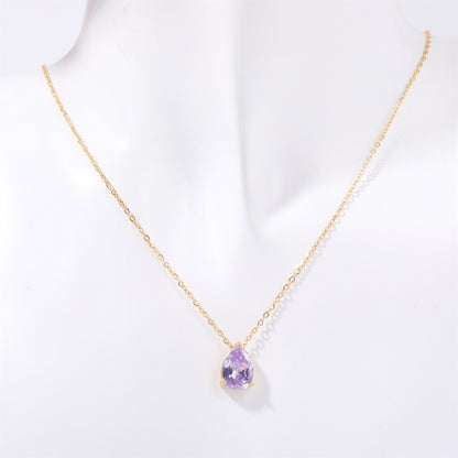 DPM "Birthstone" December Birthday Necklace Water Drop Zircon December Birthstone Birthstone Couple Necklace