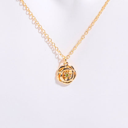 December Flower Bracelet Zircon Birthstone Pendant Bracelet Women's Zodiac Peanut Day Birth Flower Color Preservation