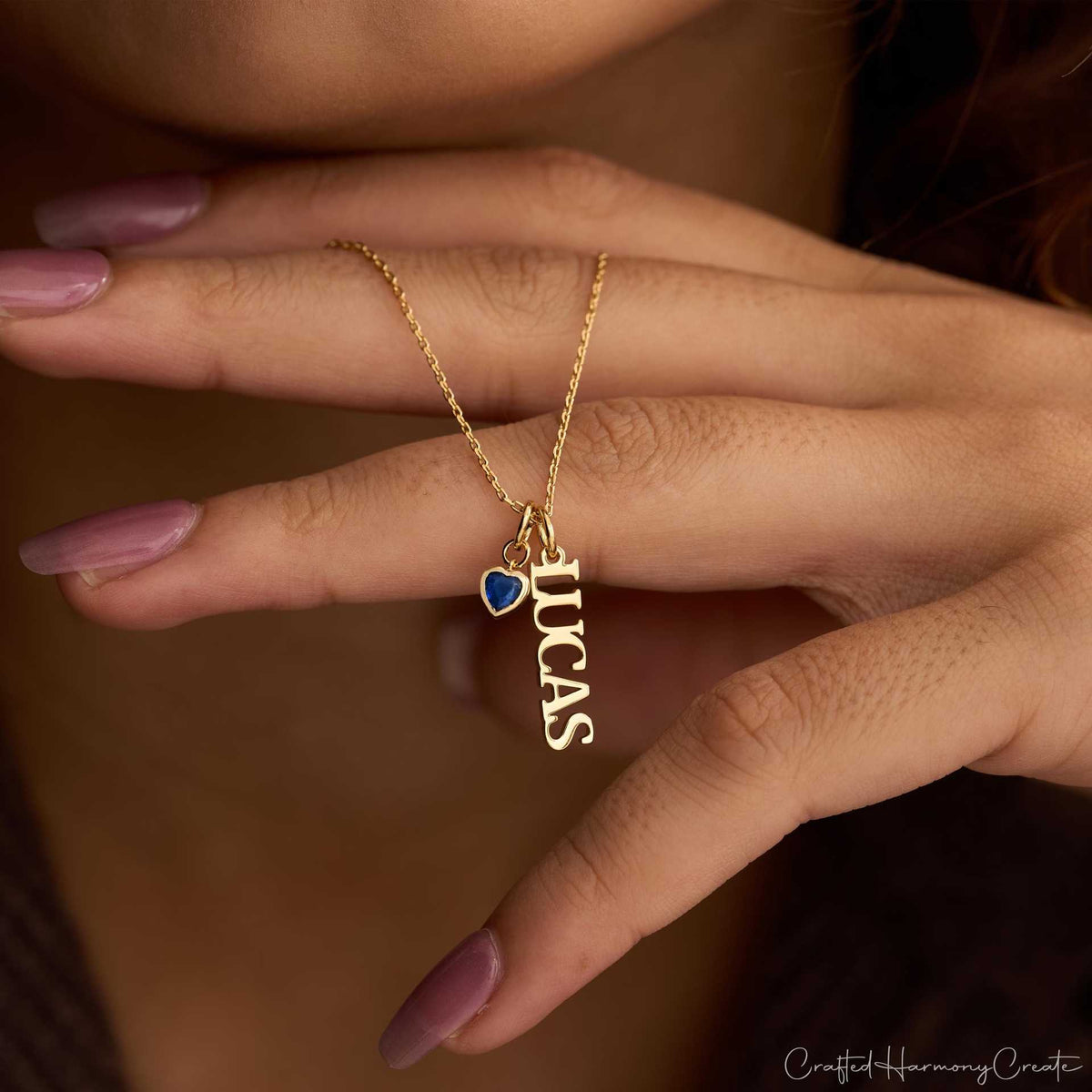 European and American zodiac zodiac birth stone necklace, personalized custom letter clavicle chain, cross-border INS style custom pendant