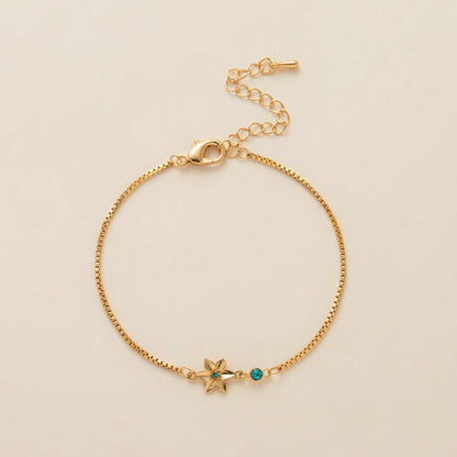 December Flower Bracelet Zircon Birthstone Pendant Bracelet Women's Zodiac Peanut Day Birth Flower Color Preservation