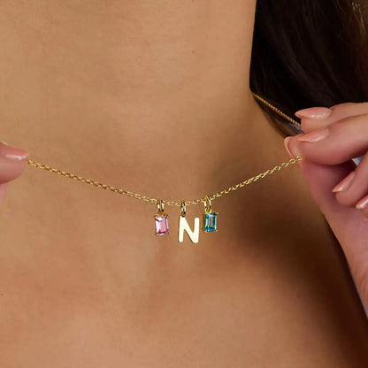 DPM "Birthstone Series" European and American Necklace December Birthstone Colorful Zircon Clavicle Chain Birthday Month Necklace