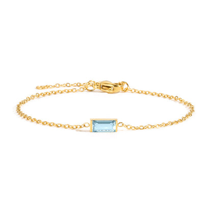 St.delan square titanium steel bracelet for women, new light luxury, niche, exquisite colorful crystal zircon bracelet