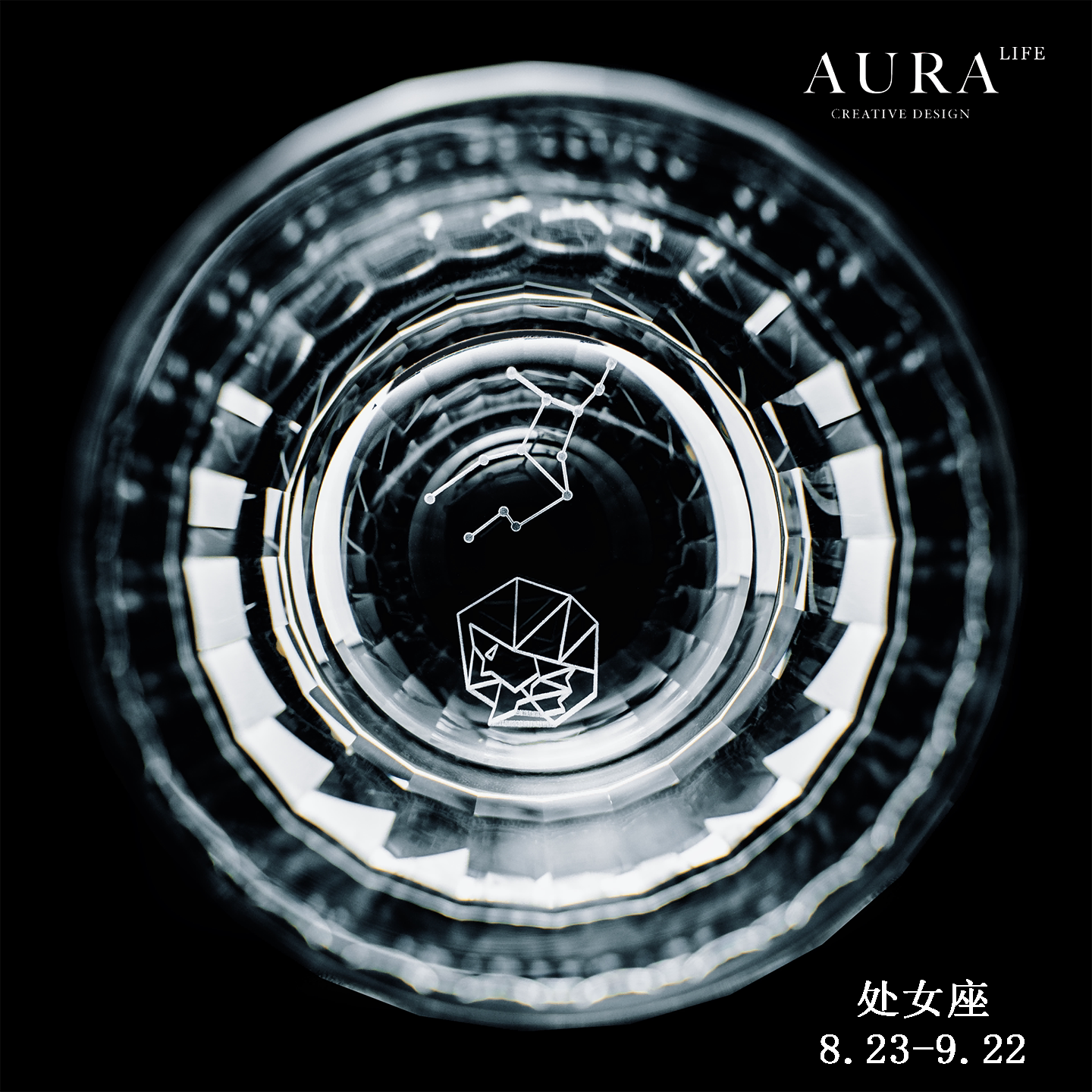 AURA'S 12-Constellation Whiskey Glass K9 Lead-Free Crystal Glass Personalized Creative Birthday Gift Whiskey Glass