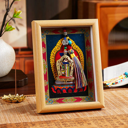 Tibetan-Inspired Framed Shrine Ornament