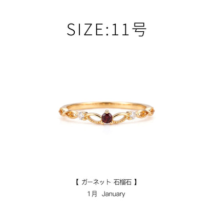 [Self-operated] OSEWAYA Japanese Ring: Twelve Zodiac Birth Stone Rings for Women, Exquisite Diamond-Set Simple Rings