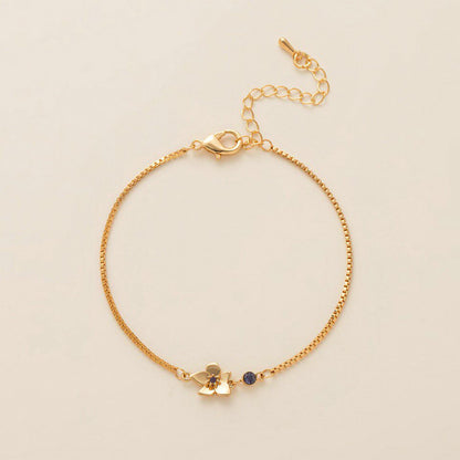 December Flower Bracelet Zircon Birthstone Pendant Bracelet Women's Zodiac Peanut Day Birth Flower Color Preservation