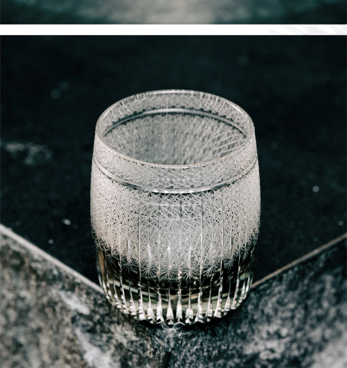 AURA'S Mamango Edo Kiriko Premium Crystal Cup, Whisky Glass, Hand-Carved Gift Cup