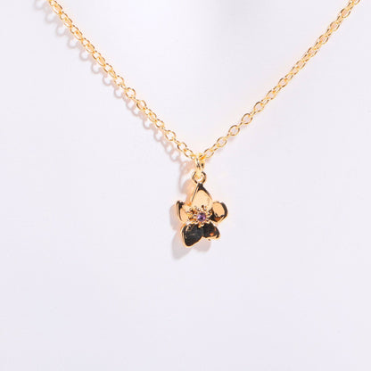 December Flower Bracelet Zircon Birthstone Pendant Bracelet Women's Zodiac Peanut Day Birth Flower Color Preservation