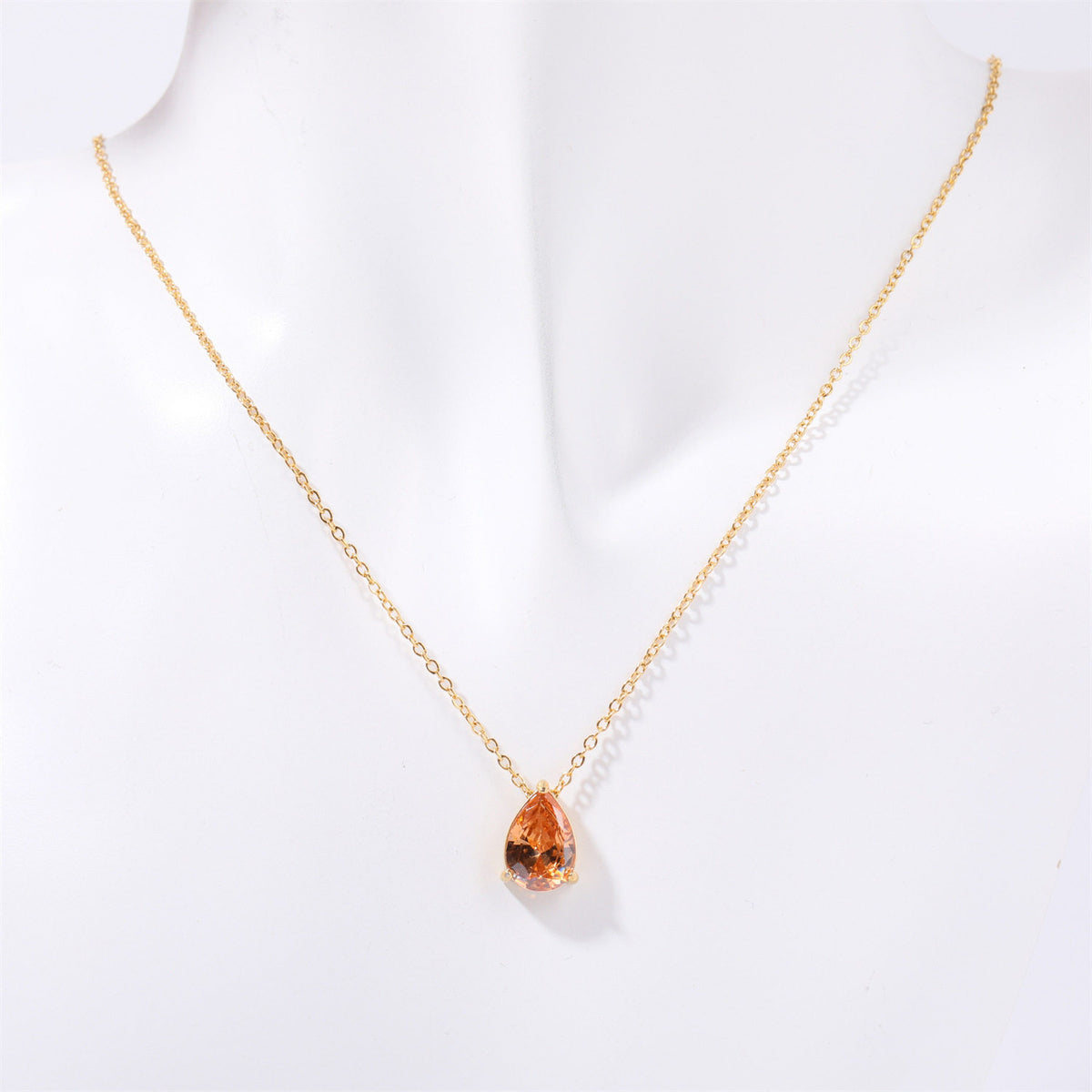 DPM "Birthstone" December Birthday Necklace Water Drop Zircon December Birthstone Birthstone Couple Necklace