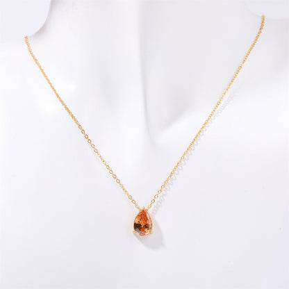 DPM "Birthstone" December Birthday Necklace Water Drop Zircon December Birthstone Birthstone Couple Necklace