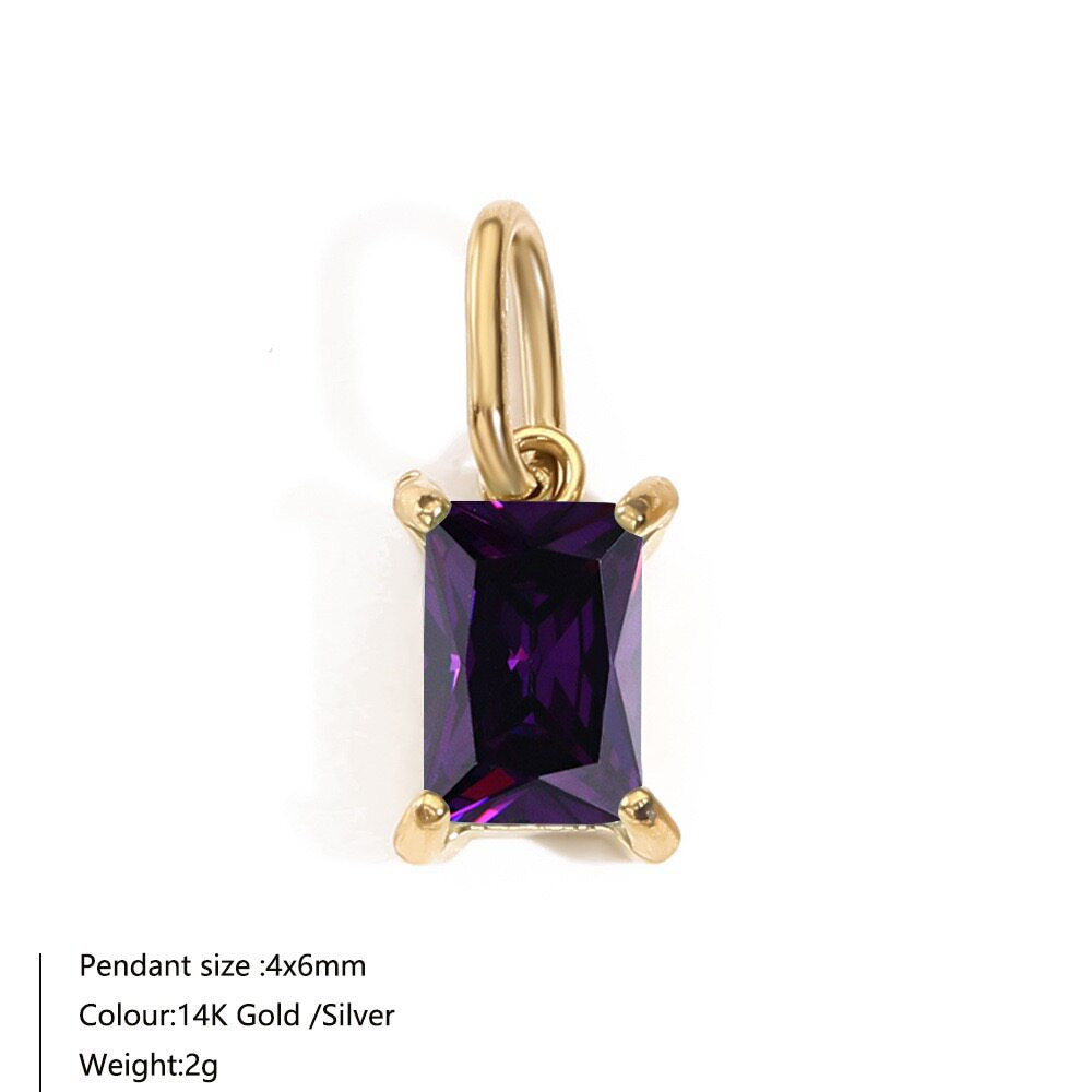 DPM "Birthstone Series" European and American Necklace December Birthstone Colorful Zircon Clavicle Chain Birthday Month Necklace