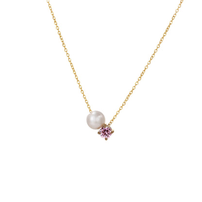 DPM 'Birthstone Series' European and American Versatile Necklace, Clavicle Chain, Single Pearl Zircon Pendant Necklace