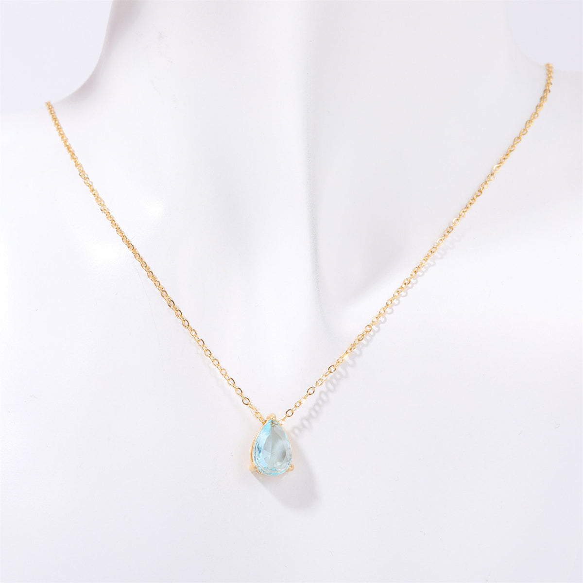 DPM "Birthstone" December Birthday Necklace Water Drop Zircon December Birthstone Birthstone Couple Necklace